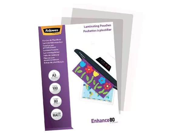 Een Lamineerhoes Fellowes A3 2x80micron mat 100 stuks koop je bij Quality Office Supplies