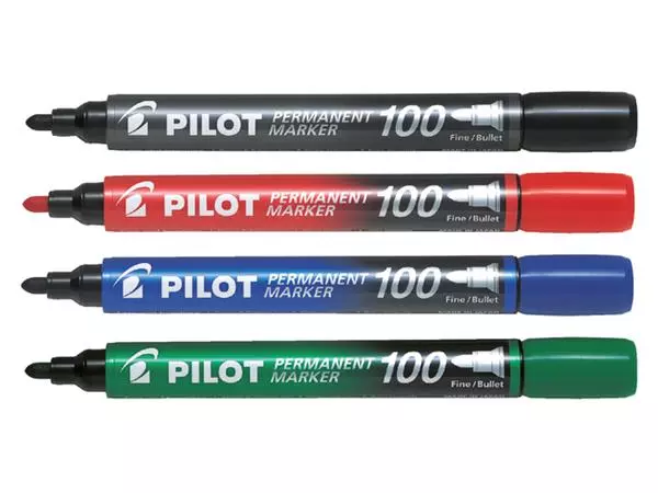 Een Viltstift PILOT 100 rond fijn blauw koop je bij De Joma BV