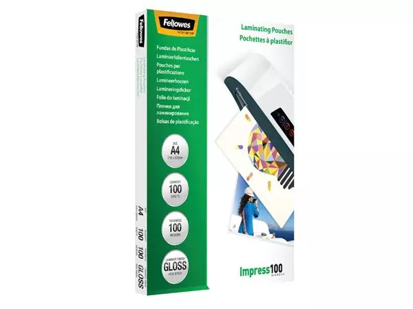 Lamineerhoes Fellowes A4 2x100micron glans 100stuks