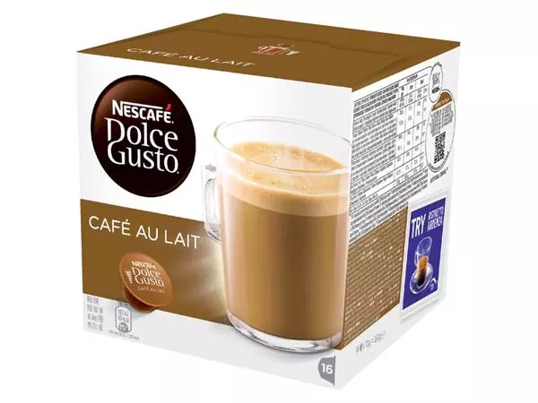 Een Koffiecups Dolce Gusto Cafe au Lait 16st koop je bij Egner kantoorspecialisten