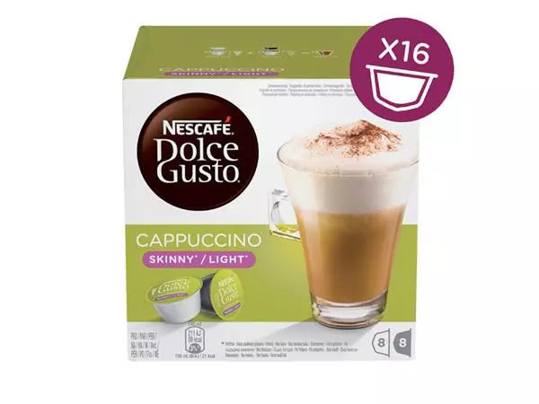 Een Koffiecups Dolce Gusto Cappuccino light 16 stuks voor 8 kopjes koop je bij De Rijk Kantoorshop