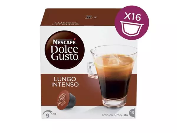 Een Koffiecups Dolce Gusto Lungo Intenso 16 stuks koop je bij Continu Kantoor