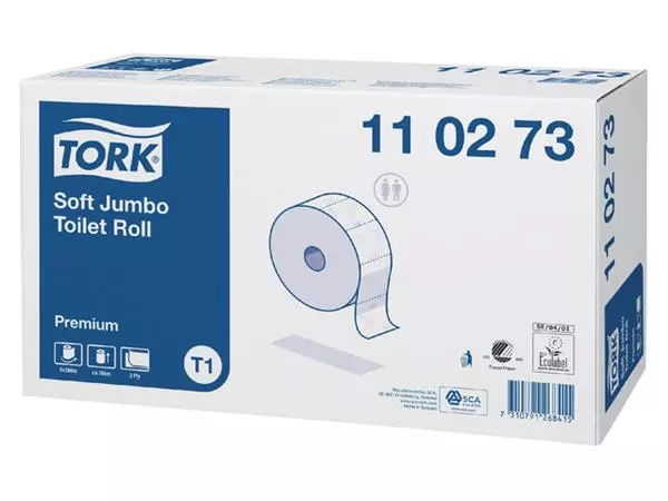 Een Toiletpapier Tork Jumbo T1 premium 2-laags 360m wit 110273 koop je bij Continu Kantoor