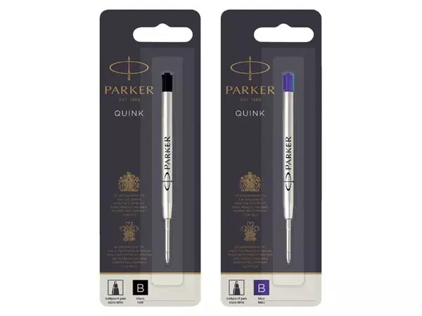 Een Recharge stylo bille Parker Quink Large blister noir koop je bij QuickOffice BV