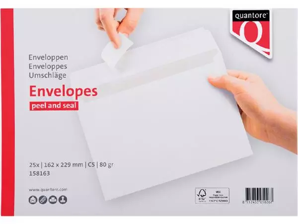 Een Envelop Quantore bank C5 162x229 80gr zk wt koop je bij Egner kantoorspecialisten