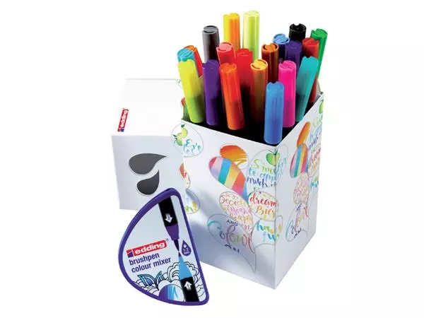 Brushpen edding 1340 Colour Happy assorti blister à 20+1 gratis