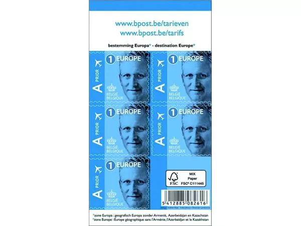 Een Postzegel Belgie Waarde 1 Europa pak à 50 stuks koop je bij De Joma BV