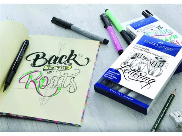 Een Tekenstift Faber-Castell Pitt Artist handlettering brave assorti etui à 6 stuks koop je bij Sysdicom BV