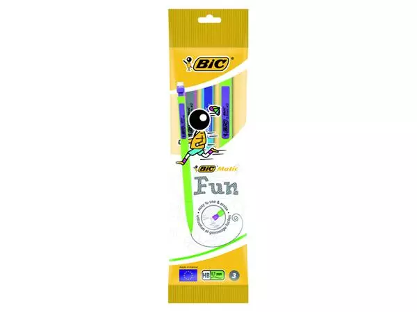 Een Vulpotlood Bic Matic fun HB 0.7mm blister à 3 stuks koop je bij Holster Kantoortotaal