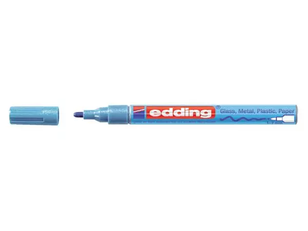 Een Viltstift edding 751 lakmarker rond 1-2mm metallic blauw koop je bij De Joma BV