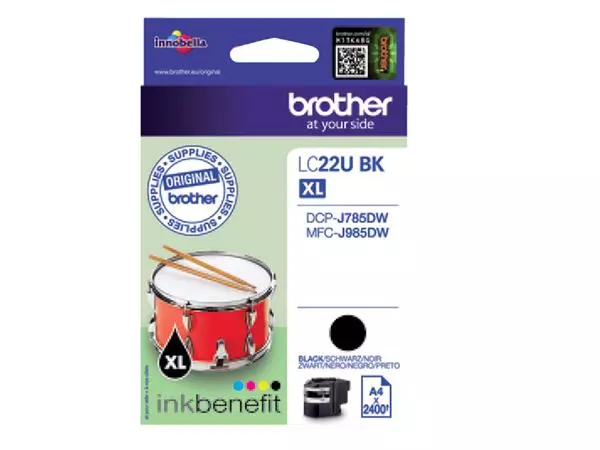 Een Inktcartridge Brother LC-22UBK zwart koop je bij De Joma BV