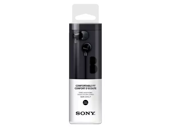 Een Oortelefoon Sony EX15LP basic zwart koop je bij Romijn Office Supply