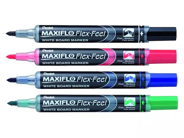 Een Viltstift Pentel MWL5SBF Maxiflo whiteboard rond 1.5-4.5mm blauw koop je bij De Joma BV