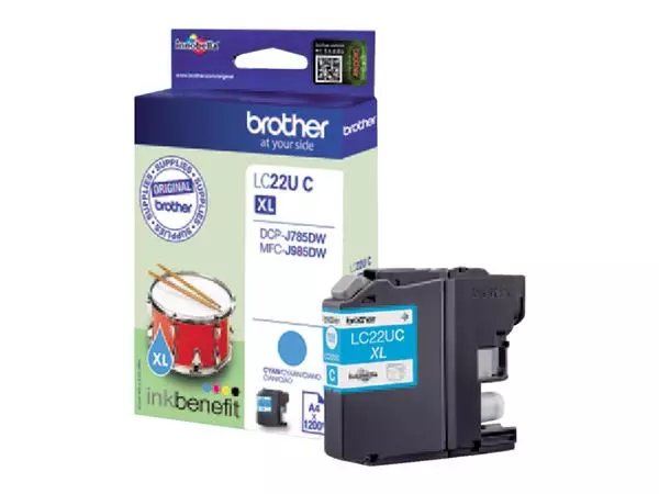 Een Inktcartridge Brother LC-22UC blauw koop je bij De Rijk Kantoorshop