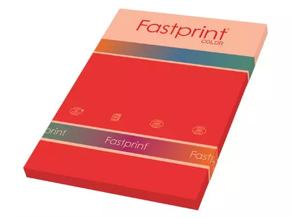 Een Kopieerpapier Fastprint A4 80gr felrood 100vel koop je bij Sysdicom BV