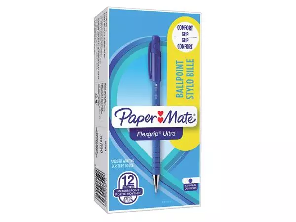 Een Balpen Paper Mate Flexgrip Ultra stick medium blauw koop je bij PrimaOffice