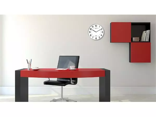 Een Wandklok Unilux Aria dia 28.5cm zilvergrijs/wit koop je bij All Office Kuipers BV