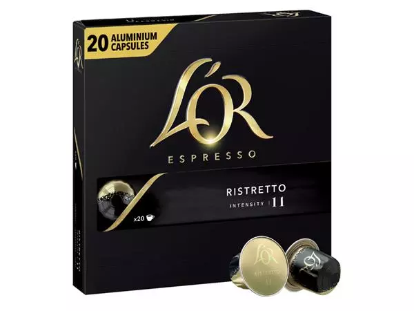 Een Koffiecups L'Or espresso Ristretto 20 stuks koop je bij Continu Kantoor