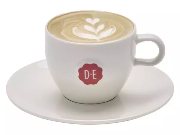 Een Kopje Douwe Egberts cappuccino 180ml wit 12 stuks koop je bij "De Waal" Kantoor Efficiency