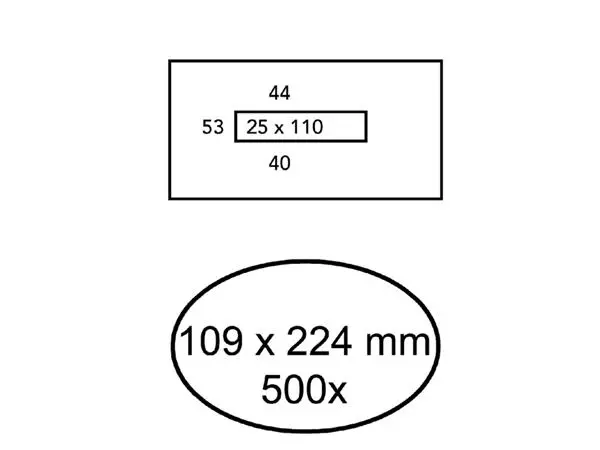 Buy your Envelop Quantore 109x224mm midden venster 25x110mm 500st at QuickOffice BV