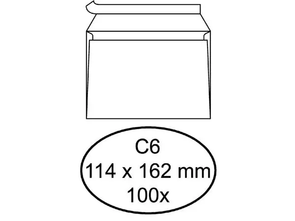 Een Envelop Quantore bank C6 114x162mm zelfklevend wit 100stuks koop je bij Peter Wind