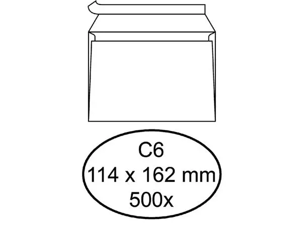 Een Envelop Hermes bank C6 114x162mm zelfklevend wit doos à 500 stuks koop je bij De Joma BV