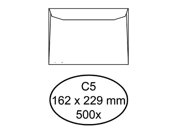 Een Envelop Quantore bank C5 162x229mm wit 500stuks koop je bij De Joma BV