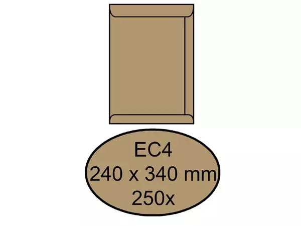 Een Envelop Quantore akte EC4 240x340 100gr bruinkraft koop je bij All Office Kuipers BV