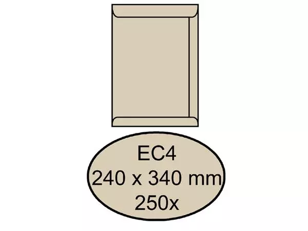 Een Envelop Quantore akte EC4 240x340mm cremekraft 250stuks koop je bij De Joma BV