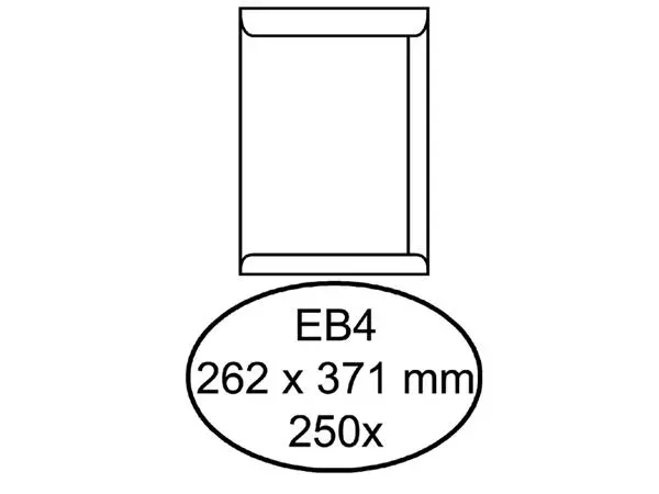 Een Envelop Quantore akte EB4 262x371mm wit 250stuks koop je bij De Joma BV