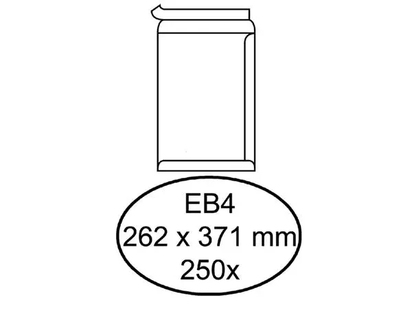 Een Envelop Quantore akte EB4 262x371mm zelfklevend wit 250stuks koop je bij QuickOffice BV