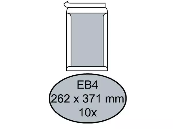 Een Envelop Quantore bordrug EB4 262x371mm zelfkl. wit 10stuks koop je bij De Joma BV