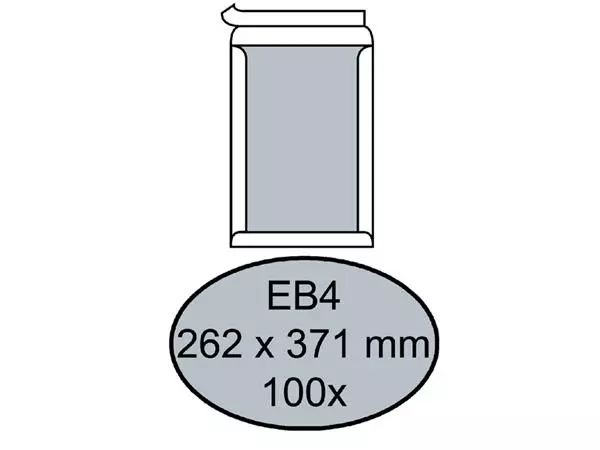 Een Envelop Quantore bordrug EB4 262x371mm zelfkl. wit 100stuks koop je bij Topkantoor Repro Creatief