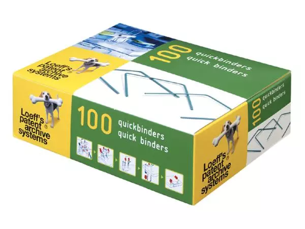 Een Bundelbeugel Loeff 1215 Quickbinder 100mm groen 100 stuks koop je bij Kantorice office & business supplies