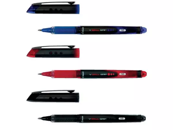 Een Rollerpen PILOT V-ball grip BLN-VBG10 B rood koop je bij "De Waal" Kantoor Efficiency