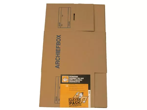 Een Archiefdoos CleverPack voor ordners 400x320x292mm pak à 4 stuks koop je bij Kantoorboekhandel Van Atten