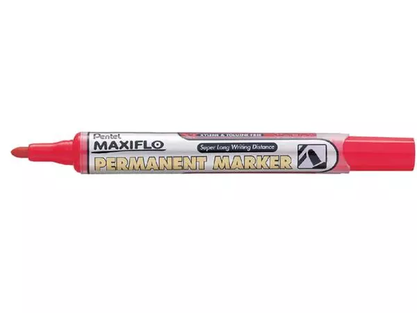 Een Viltstift Pentel NLF50 Maxiflo rond 1mm rood koop je bij De Joma BV