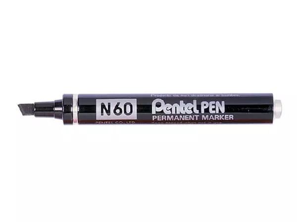 Een Viltstift Pentel N60 schuin 1.2-6mm zwart koop je bij Peter Wind