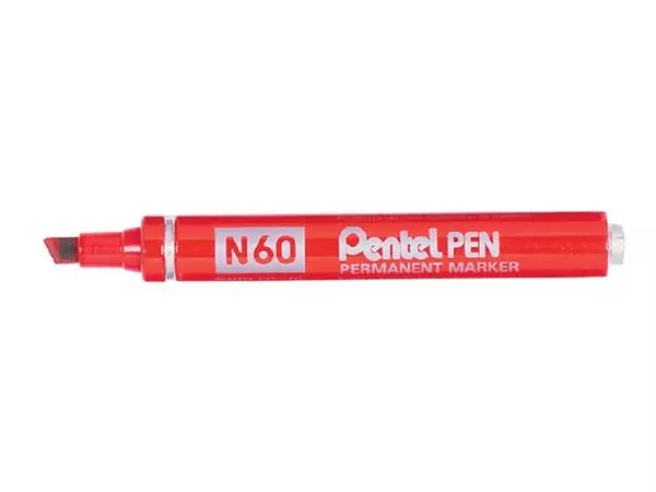 Een Viltstift Pentel N60 schuin 1.2-6mm rood koop je bij Topkantoor Repro Creatief