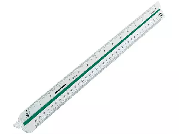 Een Schaalstok Rumold 150/30 DIN 1:2.5/5/10/20/50/100 koop je bij Clippz! Office Supplies