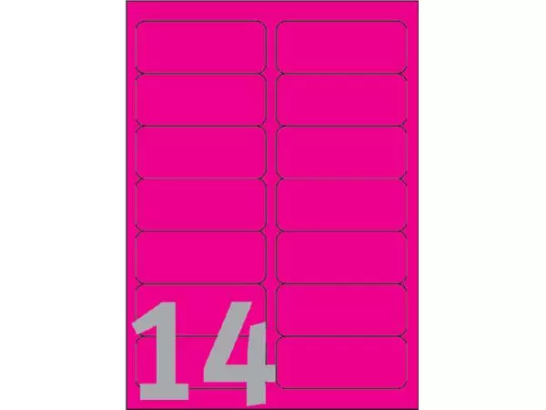 Een Etiket Avery L7363P-25 99.1x38.1mm neon roze 340stuks koop je bij De Rijk Kantoorshop