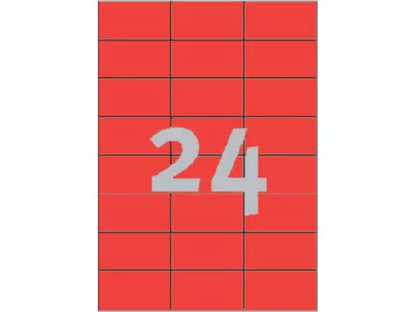 Een Etiket Avery Zweckform 3448 70x37mm rood 2400stuks koop je bij Kantorice office & business supplies