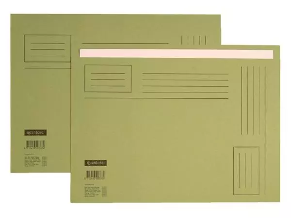 Een Vouwmap Quantore A4 ongelijke zijde 250gr groen koop je bij All Office Kuipers BV
