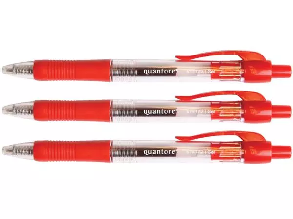 Een Gelschrijver Quantore grip drukknop 0.5mm rood koop je bij All Office Kuipers BV