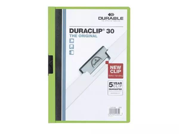 Een Klemmap Durable Duraclip A4 3mm 30 vellen groen koop je bij Kantorice office & business supplies