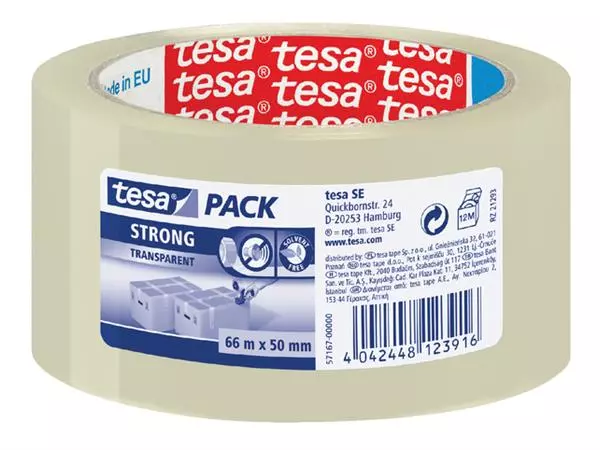 Buy your Verpakkingstape tesapack® Strong 60mx50mm PP transparant at QuickOffice BV