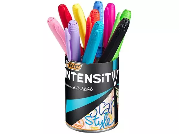 Een Viltstift Bic Intensity rond medium assorti pot à 10 stuks koop je bij QuickOffice BV