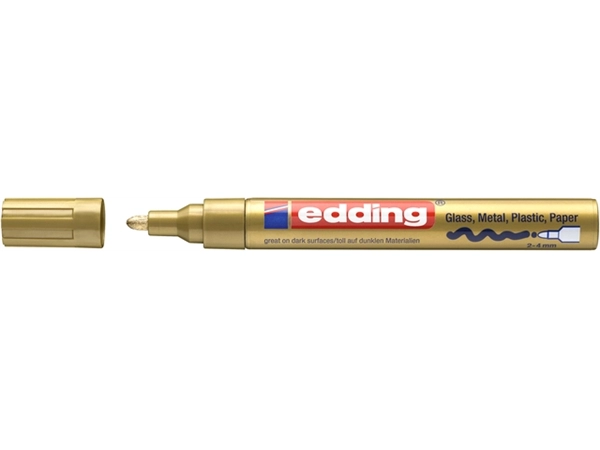 Een Viltstift edding 750 lakmarker creatief rond 2-4mm goud koop je bij De Joma BV