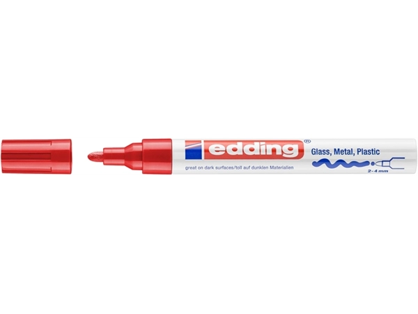 Een Viltstift edding 750 lakmarker creatief rond 2-4mm rood koop je bij Romijn Office Supply