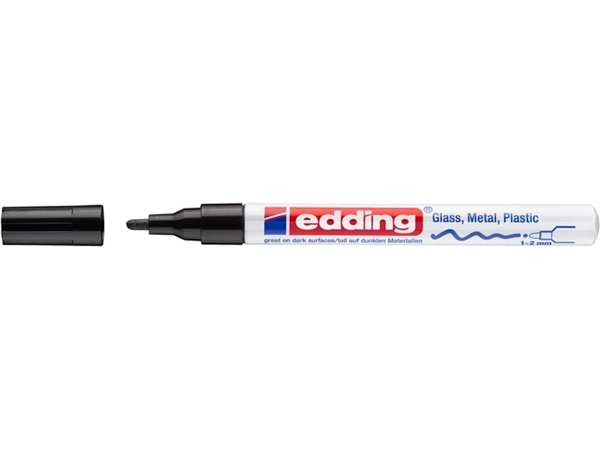 Een Viltstift edding 751 lakmarker creatief rond 1-2mm zwart koop je bij Kantorice office & business supplies